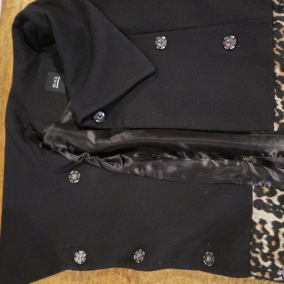 Saks Fifth Avenue Black Wool Blend Coat Medium - Picture 7 of 10